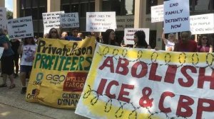 Protesta para abolir ICE en Hartford, Connecticut US